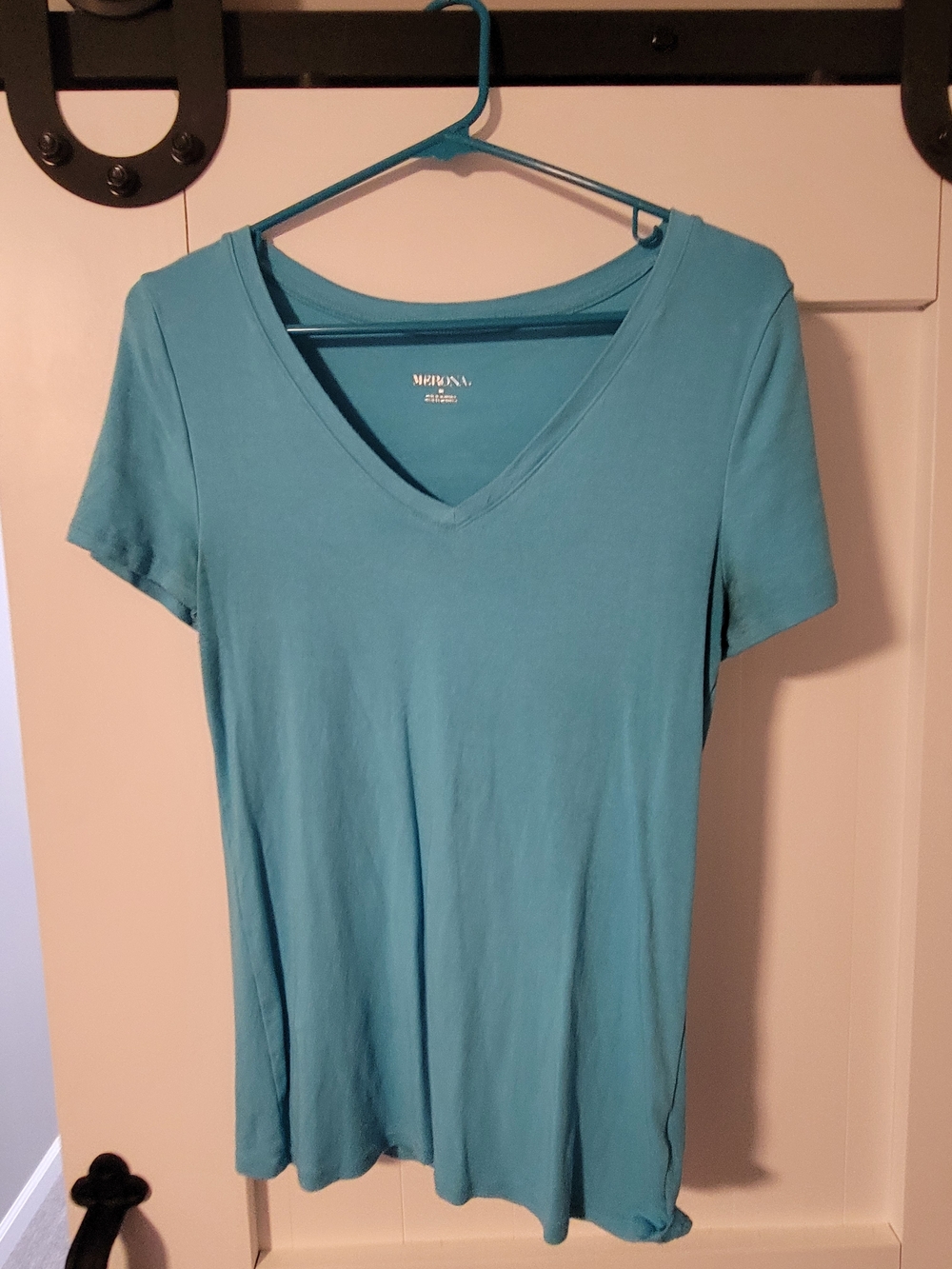 Merona Teal V-Neck Short Sleeve Tee